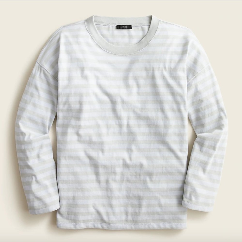 J. Crew Essential wide-sleeve T-shirt Fog Grey Pale Sky Everl Medium